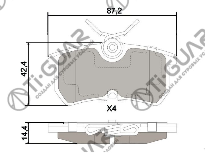Тормозные колодки TG-0120/PN0120* Ti·GUAR Тормозные колодки TG-0120/PN0120* Ti·GUAR
